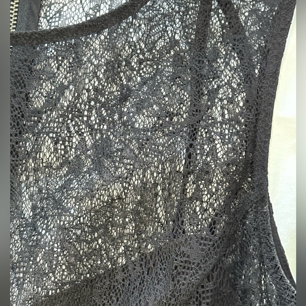 A/X Armani Exchange black cocktail fit and flare dress with lace overlay size 4 - Picture 6 of 13